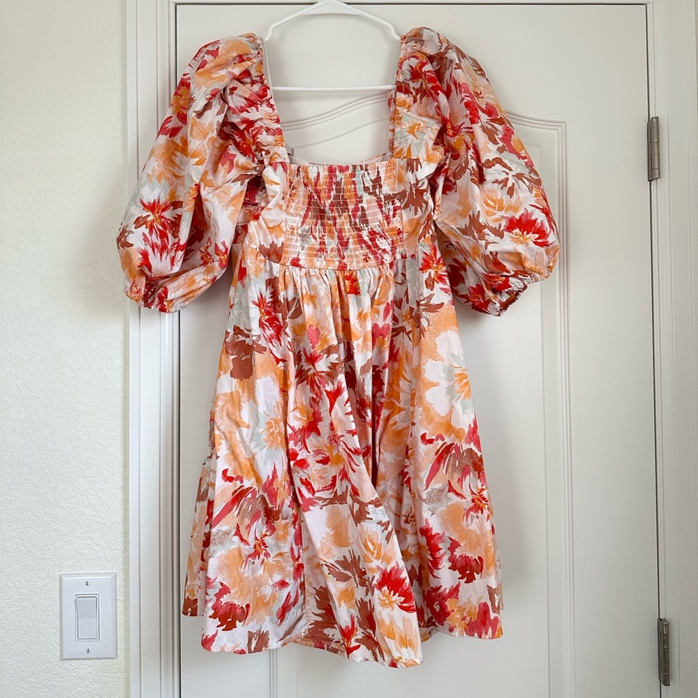 Abercrombie Emerson Puff Sleeve Mini Dress, size MT